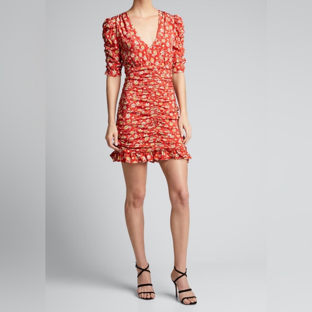 🎊✨VERONICA BEARD
Josephine Ruched Floral Silk Dress
